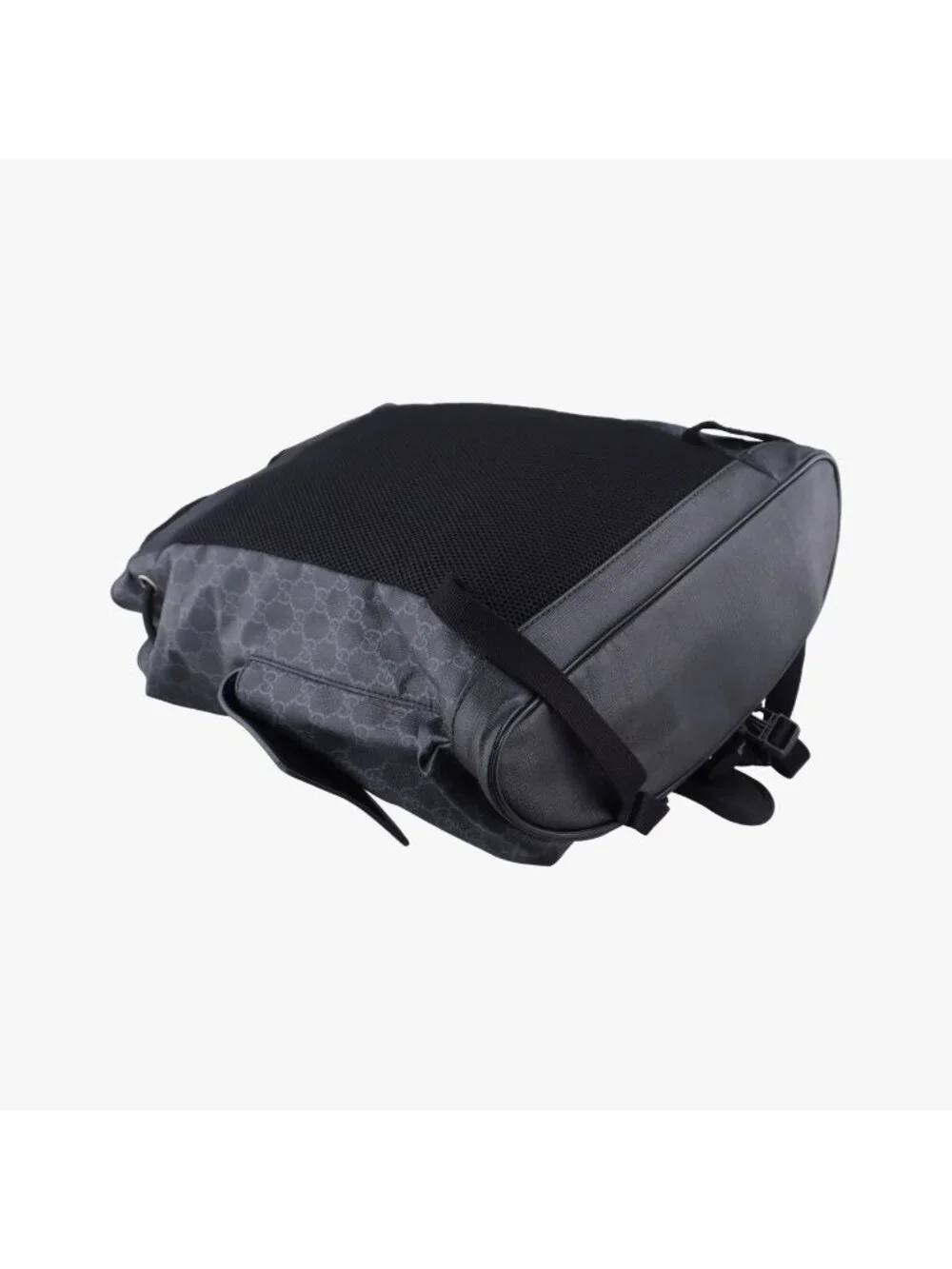 Gucci GG Supreme Black Gray Navy Red Leather Backpack